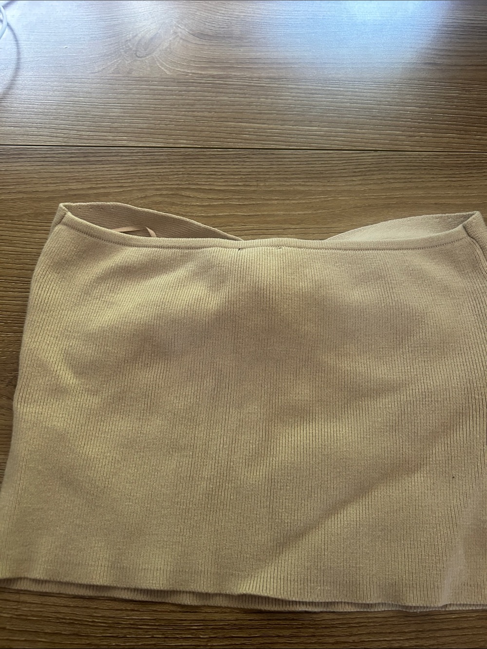 Dynamite Beige Twist-Front Mini Skirt - Picture 2 of 3